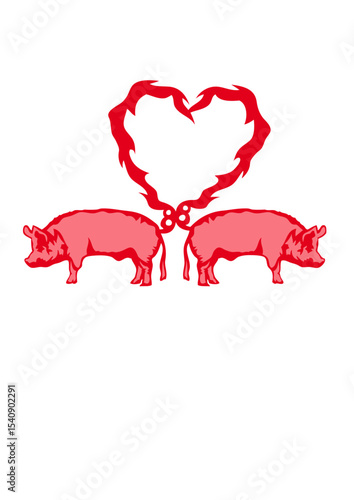 cochon saint valentin coeur love