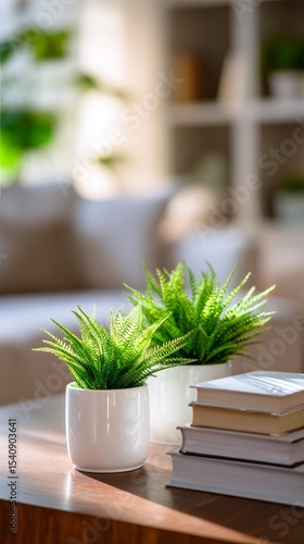 Decorative Succulents on a Stylish Coffee Table in a Cozy Living Room During ...