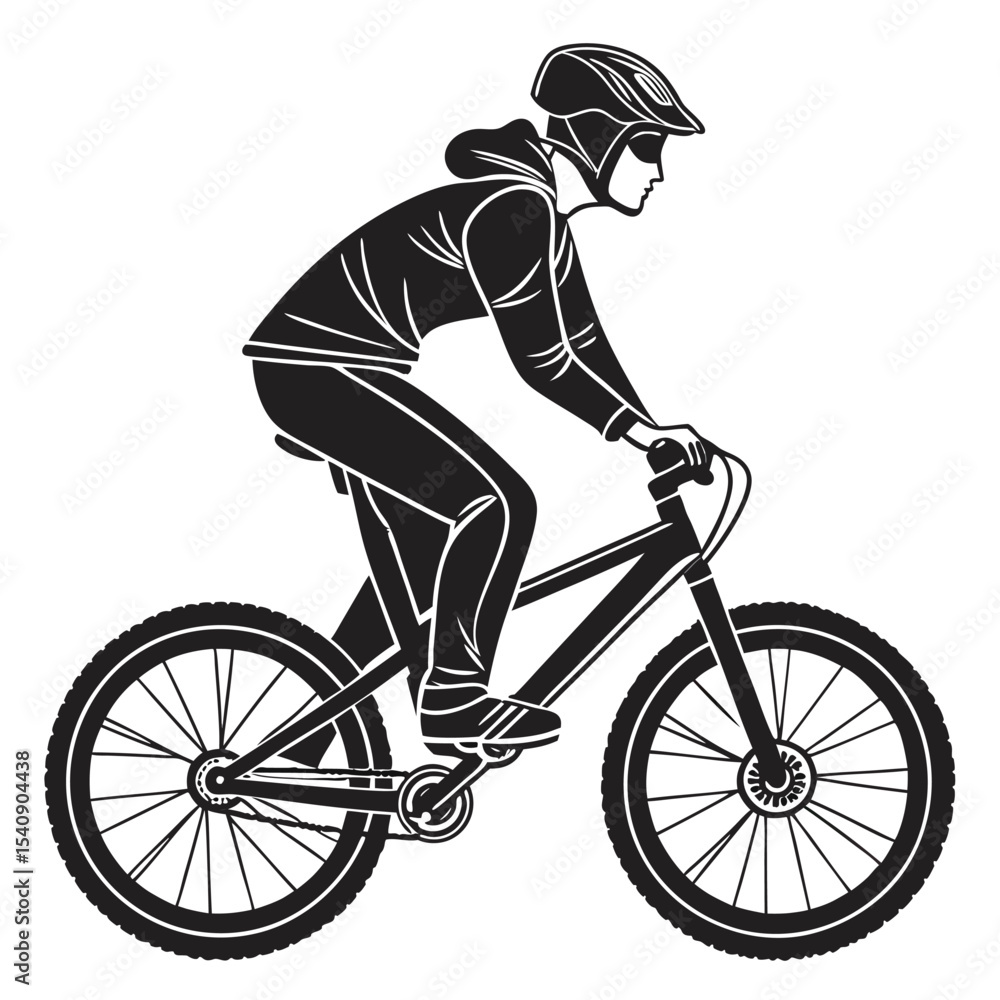 Naklejka premium man riding a bike