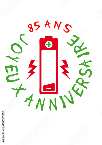 85 ans pile energie batterie anniversaire