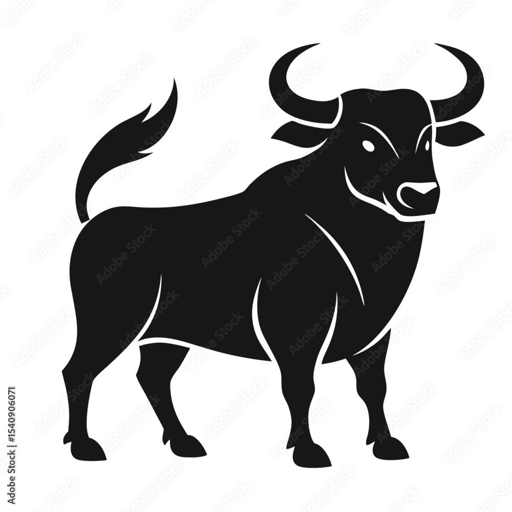 Bull silhouette vector with editable design Bull silhouette vector with editable design