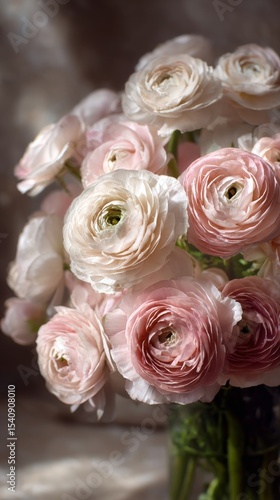 Beautiful Ranunculus Flowers in a Soft, Elegant Arrangement for Spring Decor ...