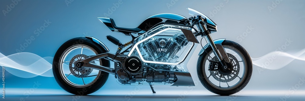 Fototapeta premium 1A Zukünftige Motorrad Transparente Stil 