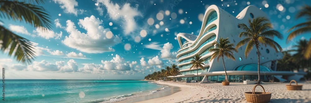 Fototapeta premium A1 Zukünftige Hotel am Strand 