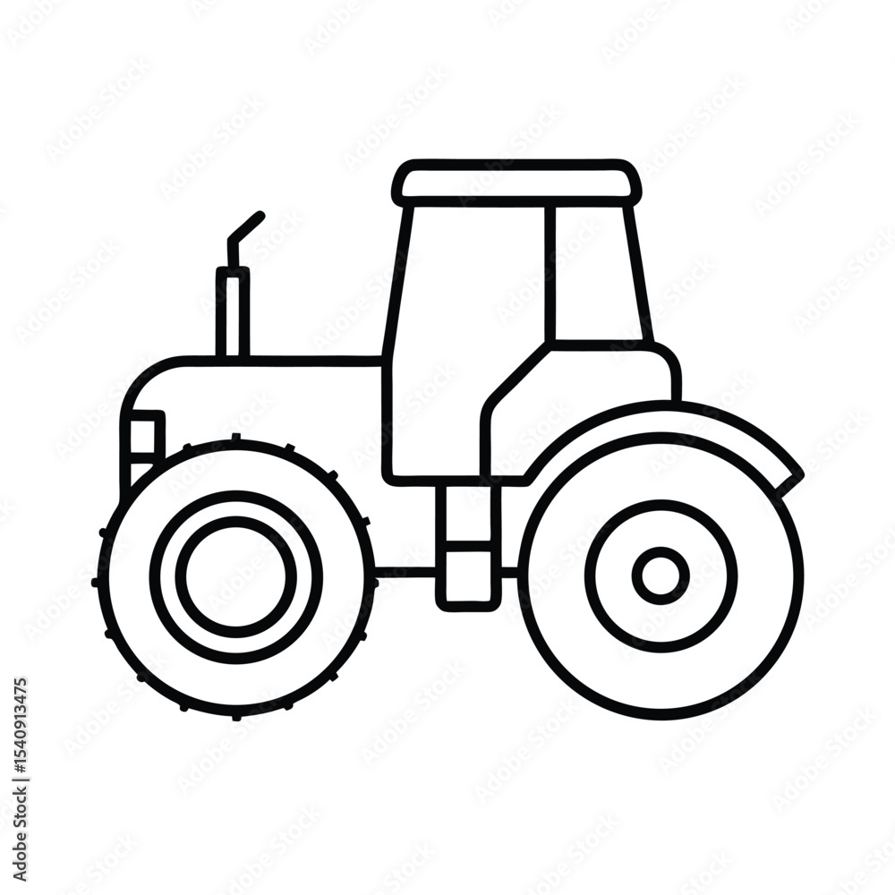 Detailed vector illustration of a farm tractor perfect for agricultural designs and branding Detailed vector illustration of a farm tractor perfect for agricultural designs and branding