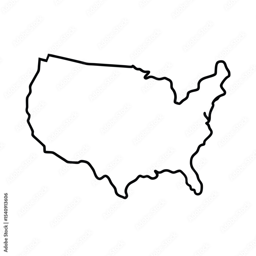 High resolution united states map outline clean vector design for print and web High resolution united states map outline clean vector design for print and web