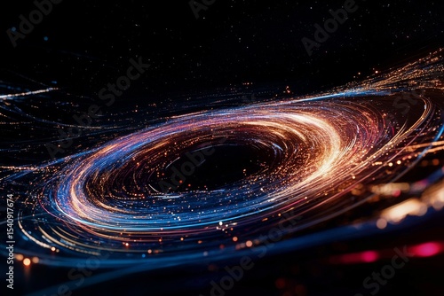Swirling Galactic Vortex Displaying Vibrant Colors in Deep Space.