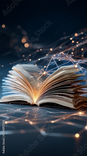 Exploring Knowledge Through an Open Book Surrounded by Digital Connections an...