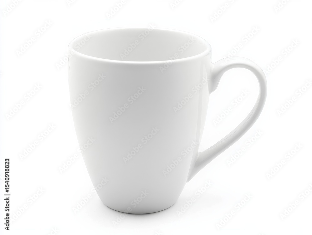 Obraz premium White Ceramic Mug Single, Studio Shot, Minimalist Design, Coffee Cup, Tea Mug mug, tableware