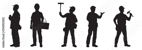 Worker builder SVG, Construction workers SVG, Painter painting SVG, Builder silhouettes, Worker icon bundle