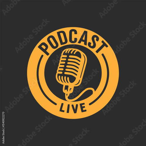 Retro Microphone Emblem