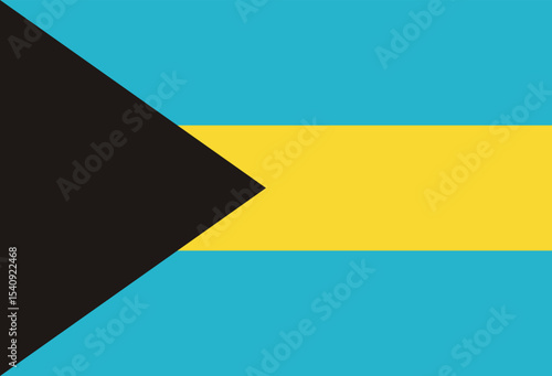National flag of Bahamas. Flat vector illustration.