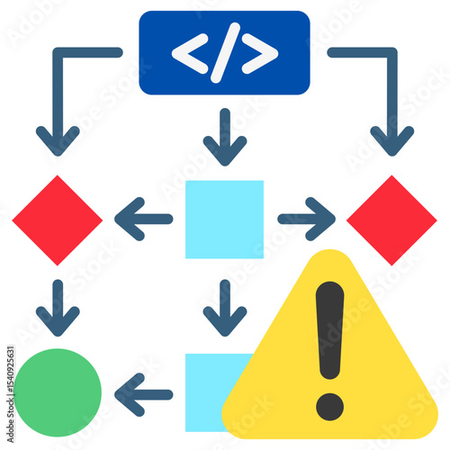 Anomaly mini illustration flat color icon, use for machine learning, education, technology industry, UI, UX kit, app and web development, digital or print.