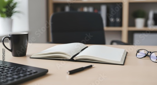 Wallpaper Mural Workspace Simplicity: Open Notebook for Ideas and Planning Torontodigital.ca