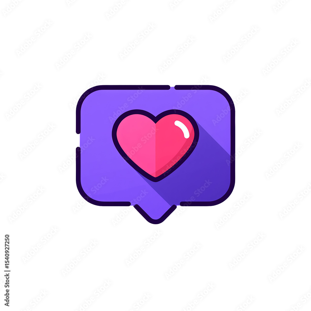 Heart in a Speech Bubble Icon – Minimal Line Art Symbol for Love and Chat Heart in a Speech Bubble Icon – Minimal Line Art Symbol for Love and Chat