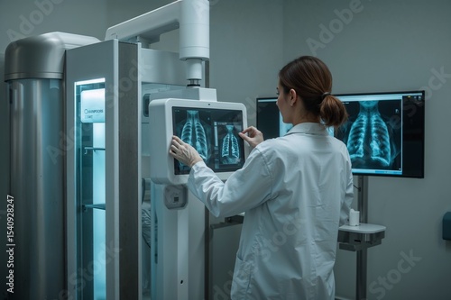 Wallpaper Mural Doctor examines chest x-ray in the medical facility. Torontodigital.ca