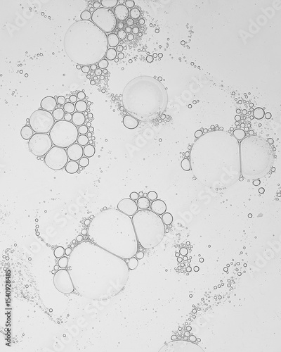 Cosmetic gel, serum transparent sample. Liquid cream with bubble texture. Gel texture of a cosmetic product. Clear liquid lotion for skin care.