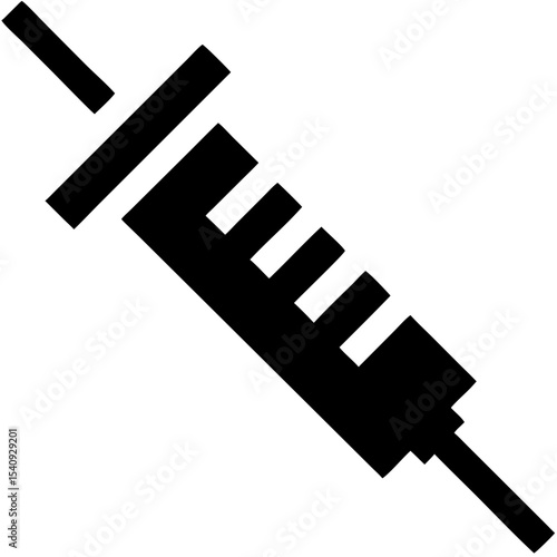 Beauty injection syringe icon in black for cosmetology design