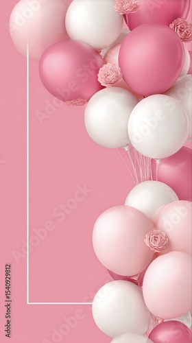 Colorful Pink and White Balloons Create a Festive Atmosphere for Celebrations