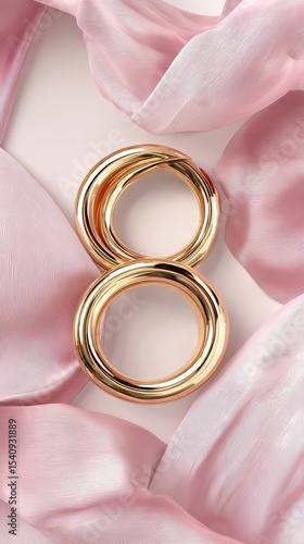 Colorful Abstract Design Resembling the Number Eight in Elegant Intertwined F...