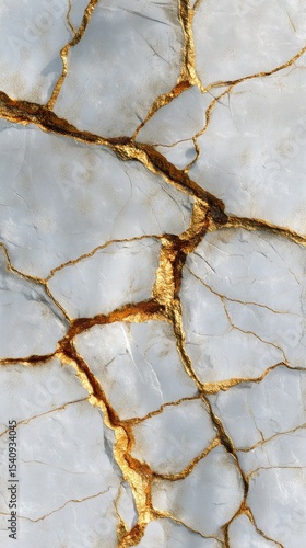 Elegant White Marble With Gold Veining Showcasing Natural Beauty and Intricat...