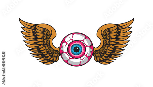 flying eyeball vector illustration eyeball with wings design