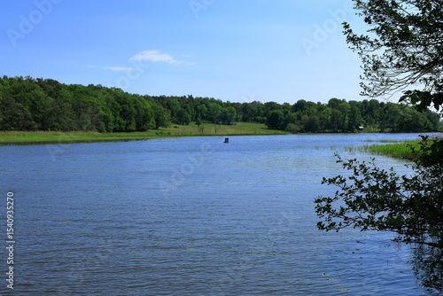 Photography Lake landscape view one June day. Mälaren, Stockholm, Sweden.