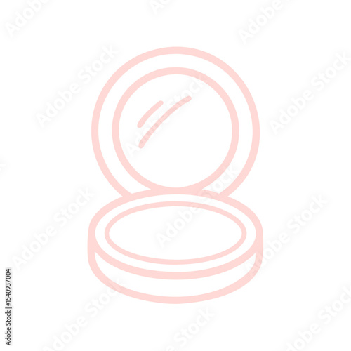 Chic blush compact outline icon for effortless makeup application, enhancing beauty and confidence with stylish design for personal care