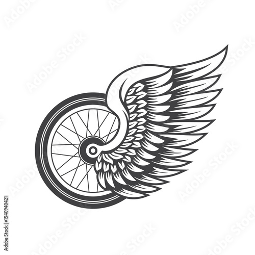 flying wheel vector illustration vintage design