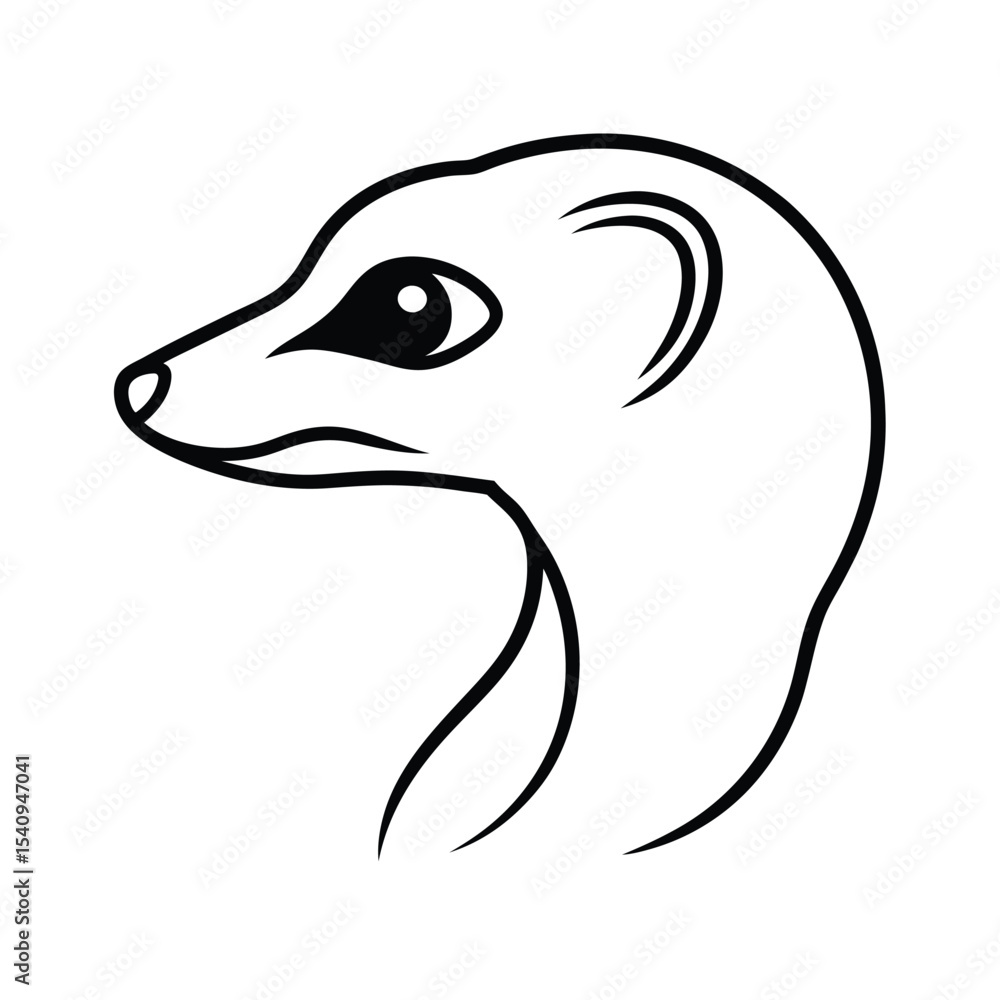 Obraz premium Elegant meerkat head silhouette perfect for logos banners and advertisements