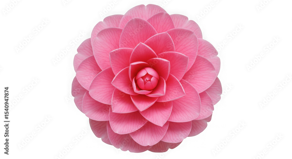 Fototapeta premium Beautiful Pink Camellia Flower Isolated on White Background