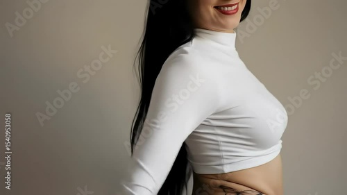 naughty woman with butterfly tatton on her body 
