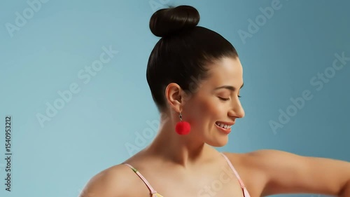 naughty woman with butterfly tatton on her body 