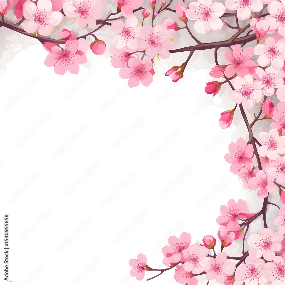Naklejka premium Beautiful Spring Background with Blooming Sakura Flowers for Design Projects
