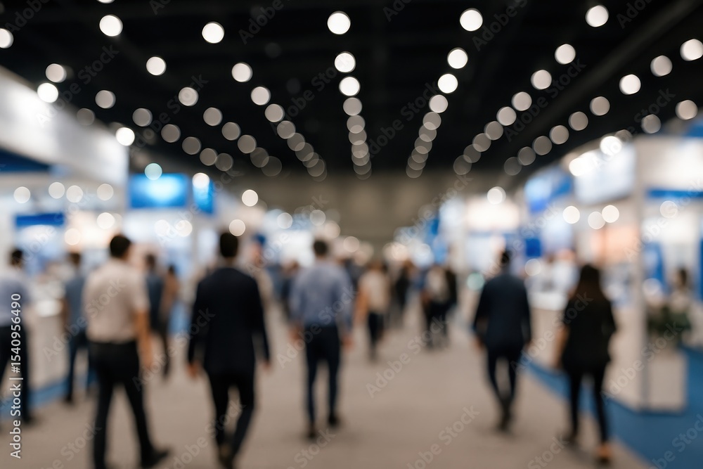 Fototapeta premium Expo Convention Background Blurred Individuals Hall Event