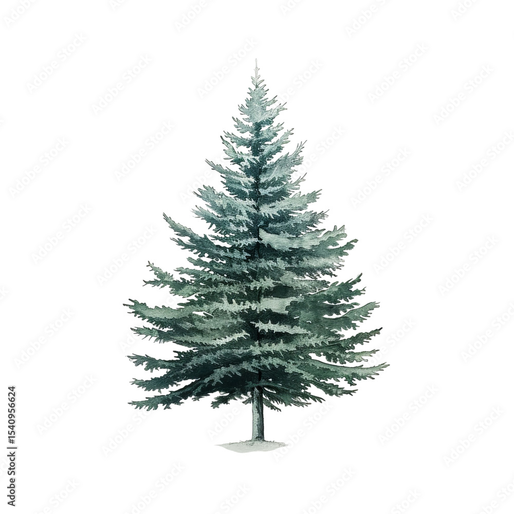 Fototapeta premium A lush evergreen tree showcasing rich green tones against a transparent background.