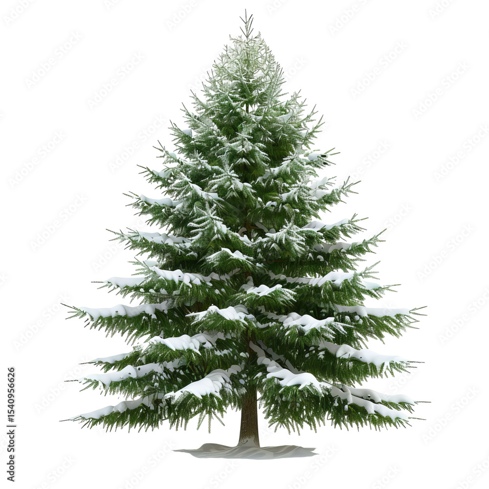 A majestic evergreen tree covered in fresh snow, creating a serene winter atmosphere. A majestic evergreen tree covered in fresh snow, creating a serene winter atmosphere.