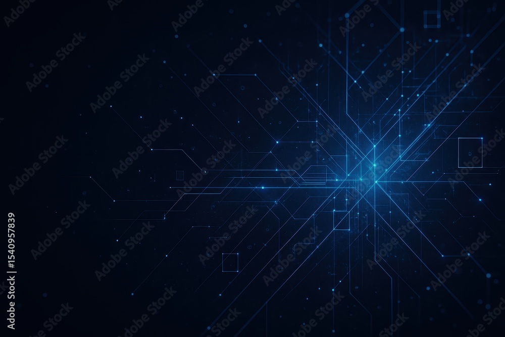 Fototapeta premium Futuristic Technology Background Abstract Digital Network Blue