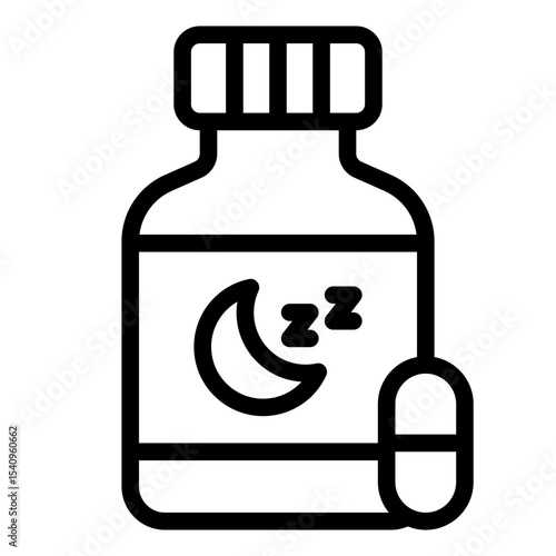 sleep aid outline icon for sedative medication misuse