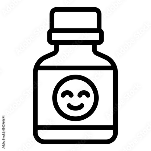 antidepressant bottle outline icon for medication use