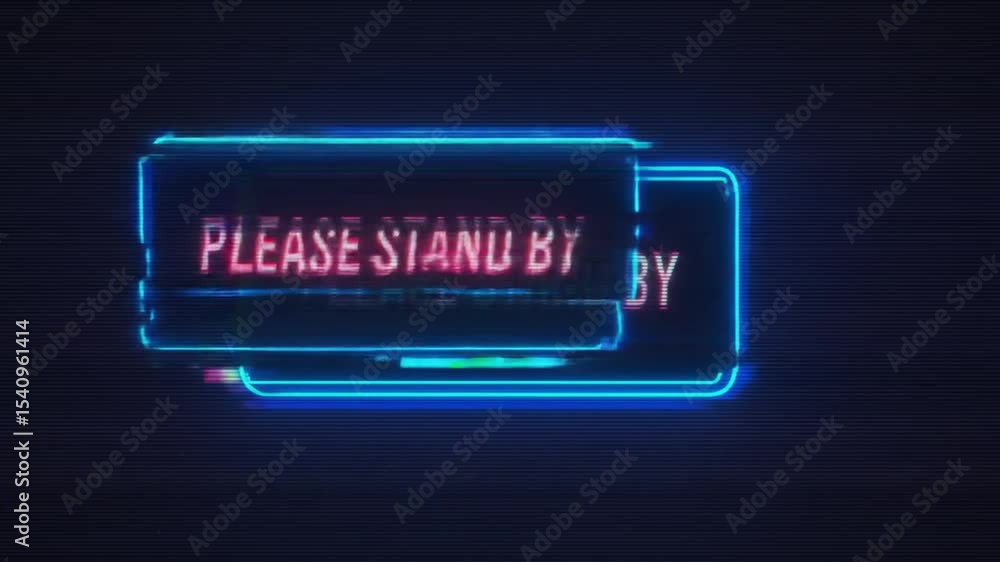 Neon Standby Message: A captivating digital art piece features neon-glowing text that urges viewers to