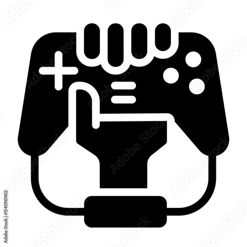 game controller glyph icon for gaming addiction