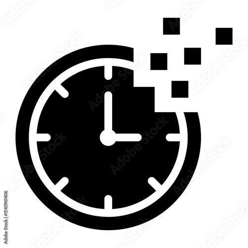 melting clock glyph icon for lost time in addiction