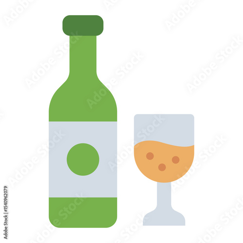 alcohol bottle flat icon for addiction substance use