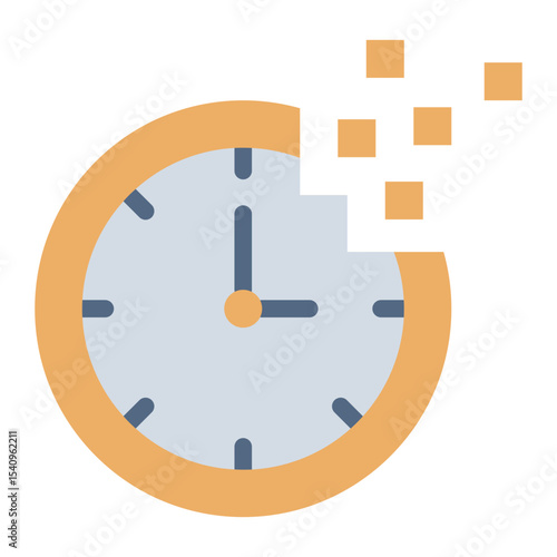 melting clock flat icon for lost time in addiction