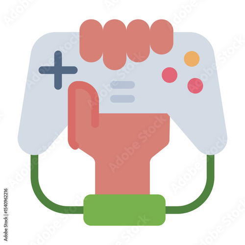 game controller flat icon for gaming addiction