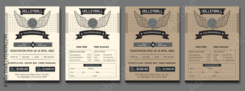 volleyball, tournament, flyer, poster, event, sports, competition, game, team, design, graphic, illustration, template, announcement, invitation, registration, advertising, promotion, blue, beige, mod