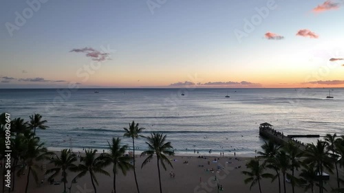 Waikiki Pier at Sunset 