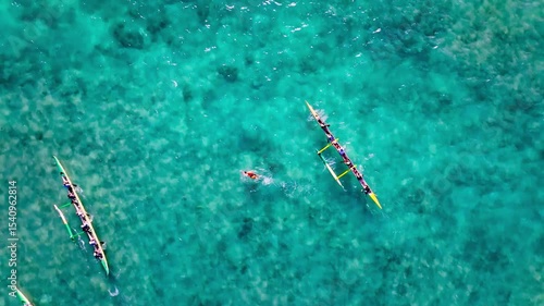 Kailua Bay Canoe and Swimmer bird's eye view
