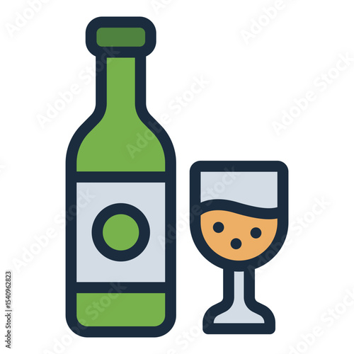 alcohol bottle filled line icon for addiction substance use